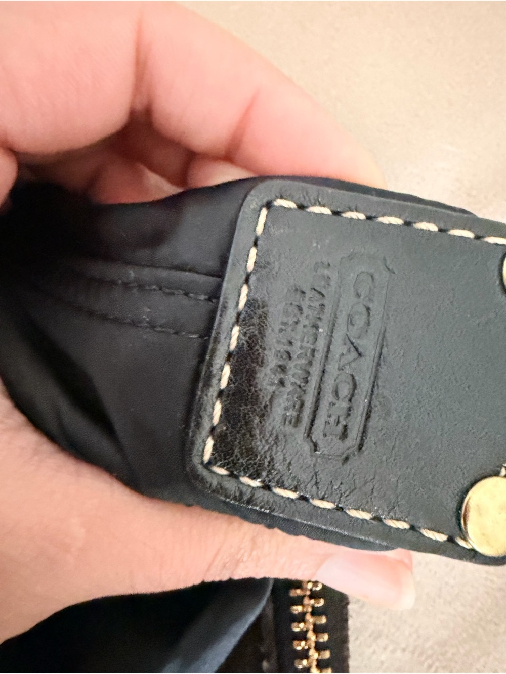 Coach hobo Black Nylon Belt Bag with Brass accents and tassel - Picture 3 of 6
